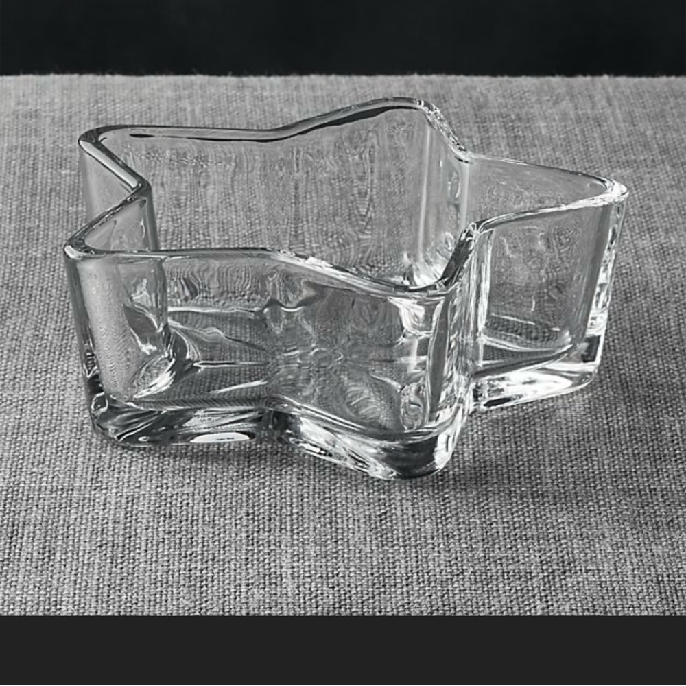 Crate & Barrel Set of 3 Glass Star Bowls